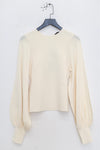 SWAYING/KNIT profile cuffed long-sleeved slim fit pullover SW24RE1T07 tooth white PS11